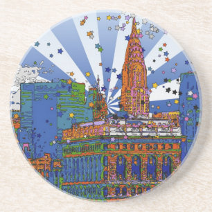 Psychedelic NYC: Chrysler, Flatiron #1 Coaster
