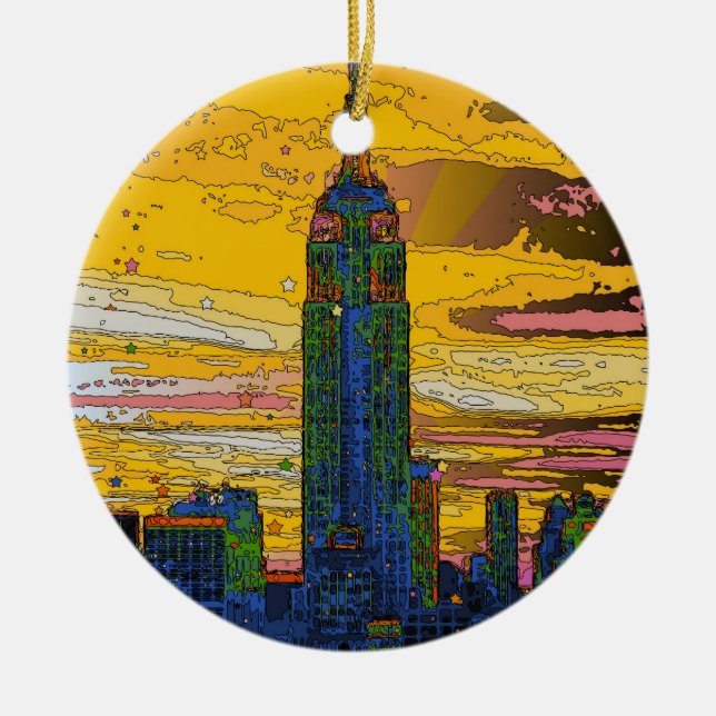 Psychedelic NYC: Emp St Bldg B4 Ceramic Tree Decoration (Front)