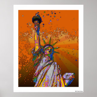 Psychedelic NYC: Statue of Liberty 001 Poster