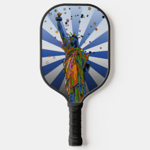 Psychedelic NYC: Statue of Liberty #2 Pickleball Paddle