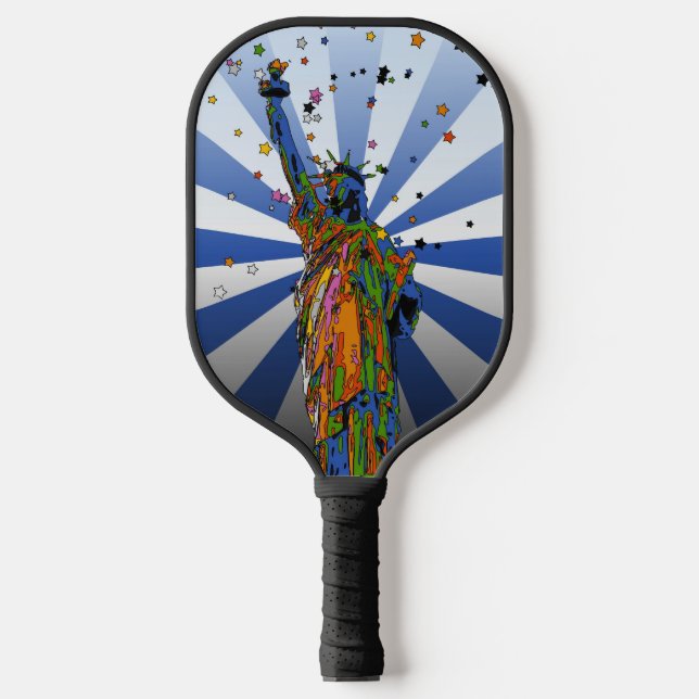 Psychedelic NYC: Statue of Liberty #2 Pickleball Paddle (Front)