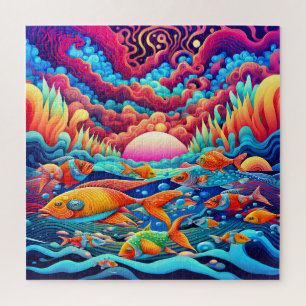 Psychedelic Ocean Jigsaw Puzzle