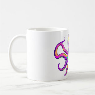 Psychedelic Octopus Head Design Coffee Mug