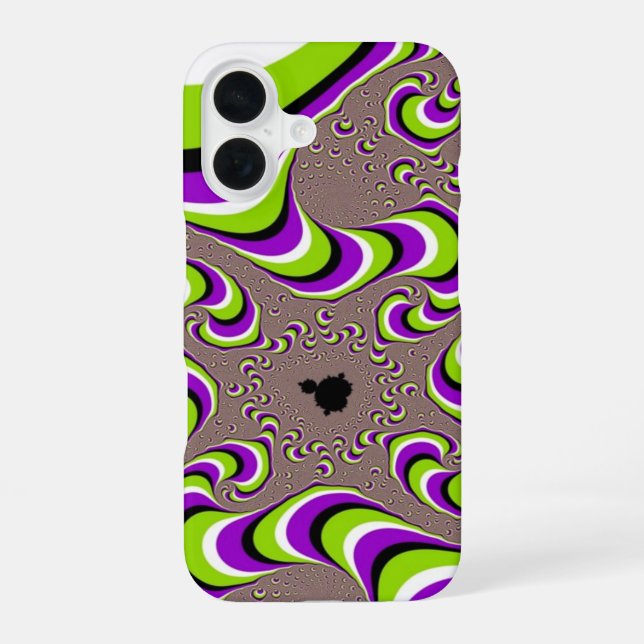 Psychedelic Optical Illusion iPhone 16 Case (Back)