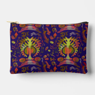 Psychedelic oriental  Symmetry Abstract Art Accessory Pouch