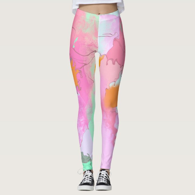  Psychedelic oriental  Symmetry Abstract Art Leggings (Front)