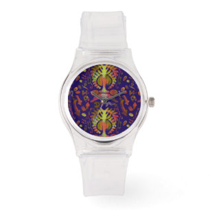 Psychedelic oriental  Symmetry Abstract Art Watch