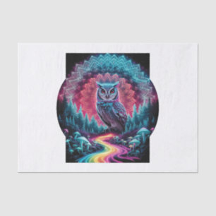 Psychedelic Owl Mandala - Trippy Forest Art Tissue Paper