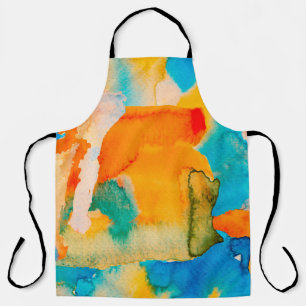 Psychedelic Paper. Classic Blue and Lush Lava Red Apron
