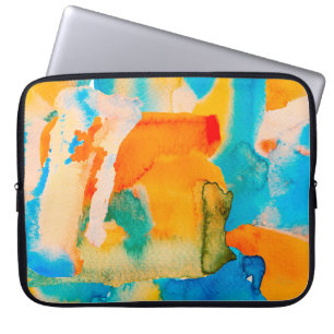 Psychedelic Paper. Classic Blue and Lush Lava Red  Laptop Sleeve
