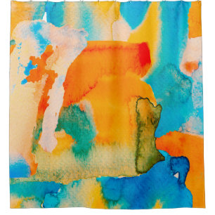 Psychedelic Paper. Classic Blue and Lush Lava Red  Shower Curtain