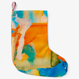 Psychedelic Paper. Classic Blue and Lush Lava Red  Small Christmas Stocking