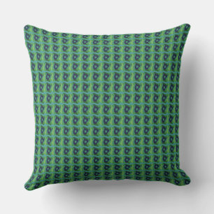 Psychedelic Patchwork Teal Green Navy 3 Cushion