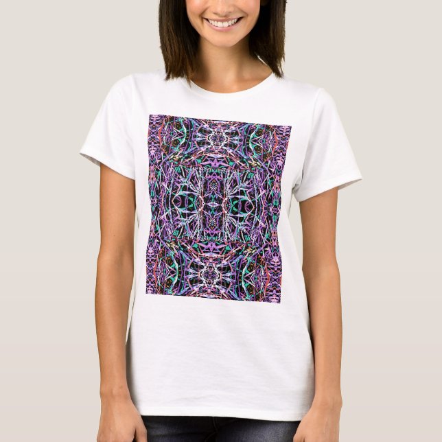 Psychedelic Pattern in Pink T-Shirt (Front)