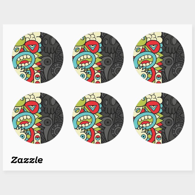 Psychedelic Patterns Classic Round Sticker (Sheet)