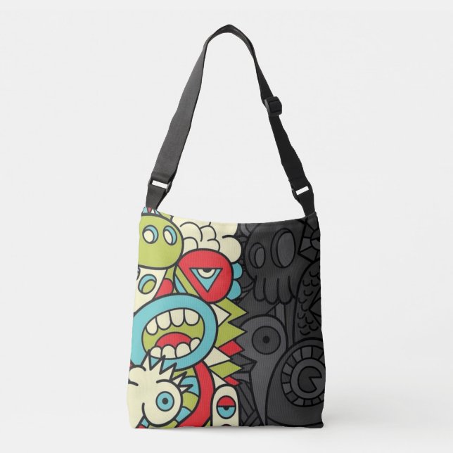 Psychedelic Patterns Crossbody Bag (Front)