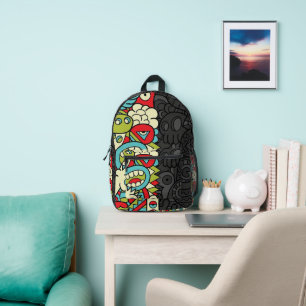 Psychedelic Patterns Printed Backpack