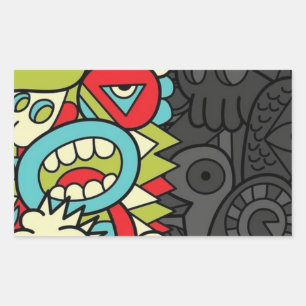 Psychedelic Patterns Rectangular Sticker
