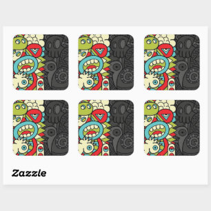 Psychedelic Patterns Square Sticker