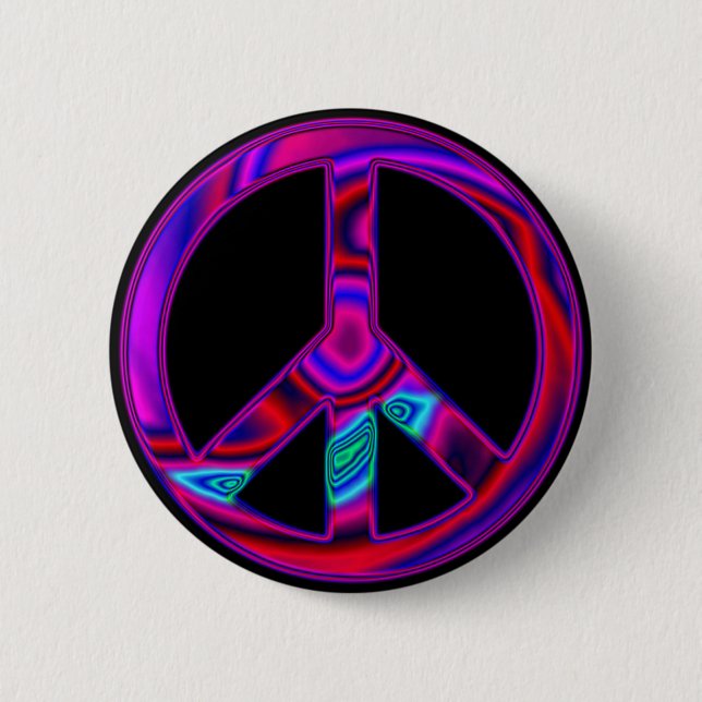 Psychedelic Peace 6 Cm Round Badge (Front)