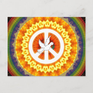 Psychedelic Peace Dove Postcard
