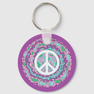 Psychedelic Peace Key Ring