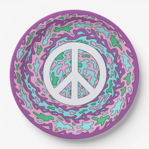 Psychedelic Peace Paper Plate