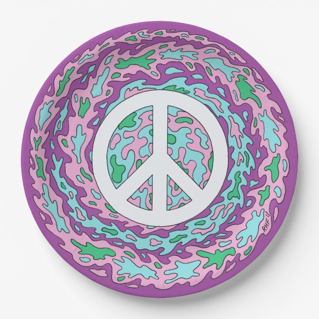 Psychedelic Peace Paper Plate (Front)