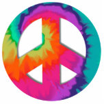 Psychedelic Peace Sculpture Standing Photo Sculpture<br><div class="desc">Acrylic photo sculpture of a brightly coloured psychedelic peace symbol. See matching acrylic photo sculpture pin,  keychain,  magnet and ornament. See the entire Disco 70s Photo Sculptures collection in the DECOR | Props & Centerpieces section.</div>