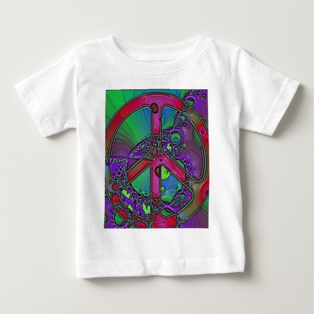 psychedelic peace sign baby T-Shirt (Front)
