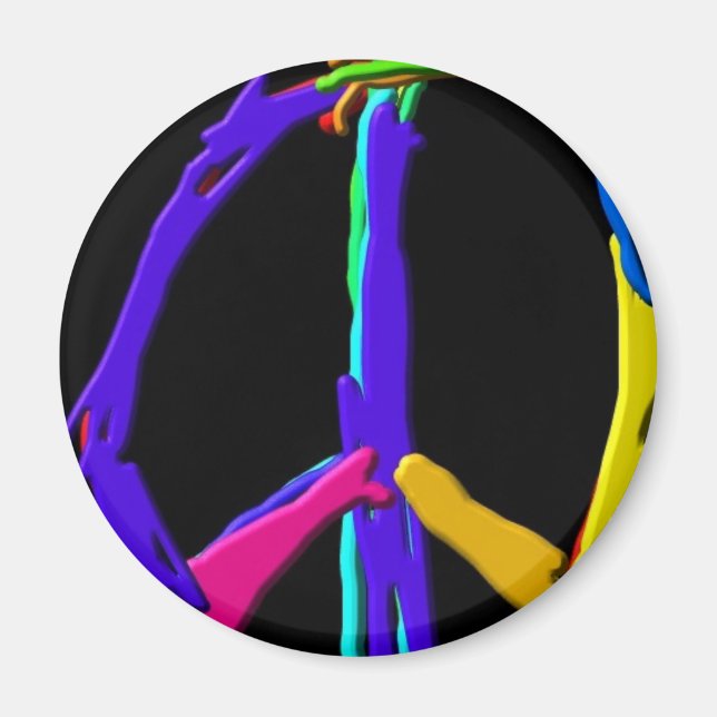Psychedelic Peace Sign Magnet (Front)