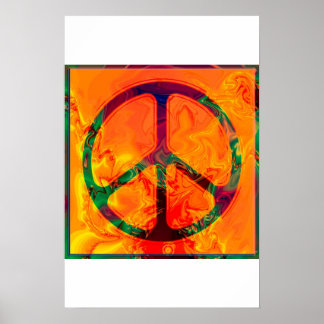 psychedelic peace sign poster