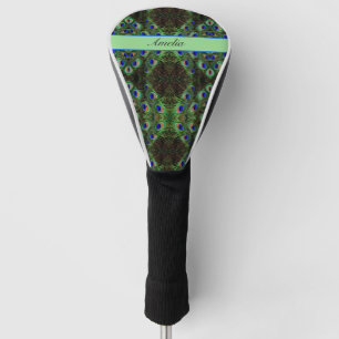 psychedelic peacock customisable  golf head cover