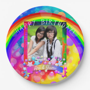 Psychedelic Photo Birthday Paper Plate - HAMbWG