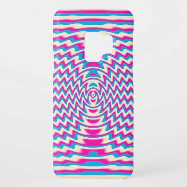 Psychedelic Pink Blue Sound Waves Case-Mate Samsung Galaxy Case (Back)