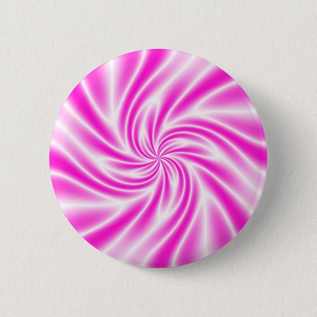 Psychedelic Pink Swirl 6 Cm Round Badge (Front)