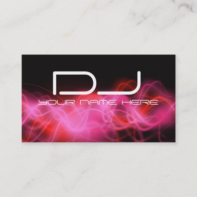 Psychedelic Pink Wave DJ Business Cards (Front)