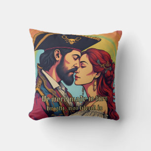 Psychedelic Pirate Couple  – Bold Romance Cushion