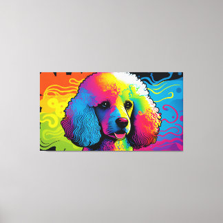 Psychedelic Poodle Dog Design Canvas Print