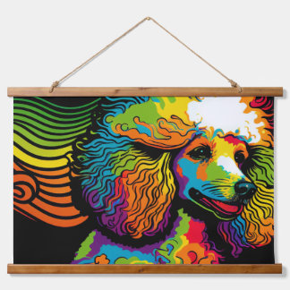 Psychedelic Poodle Dog Design Hanging Tapestry