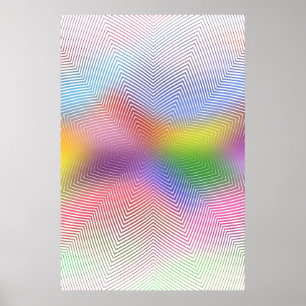 Psychedelic Poster: Abstract Colour Waves Poster