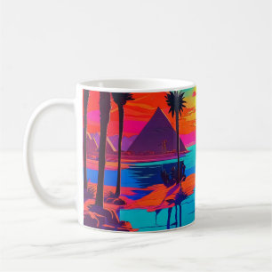 Psychedelic Poster Art Egyptian Landscape Coffee Mug