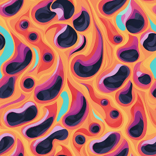 Psychedelic Purple and Orange Abstract Pattern Throw Blanket