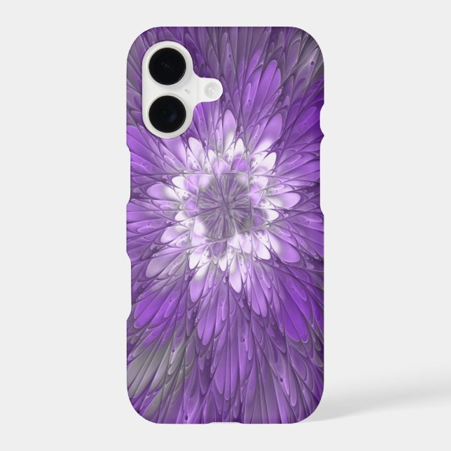 Psychedelic Purple Flower Abstract Fractal Art (Back)