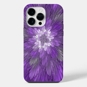 Psychedelic Purple Flower Abstract Fractal Art iPhone 14 Pro Max Case