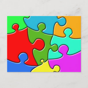 Psychedelic Puzzle Postcard