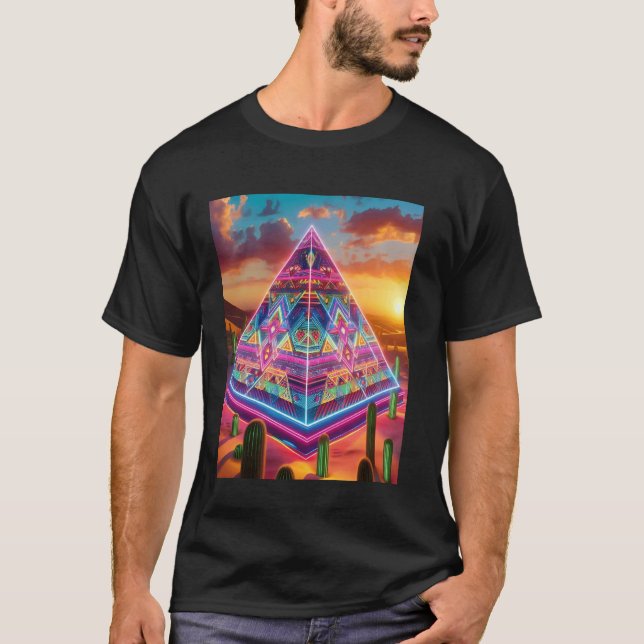 Psychedelic Pyramid Active Mind Wild Egyptian Pyra T-Shirt (Front)
