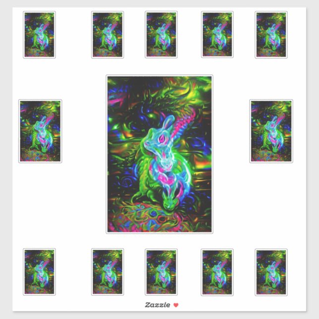 Psychedelic Rabbit Dragon in Neon Fantasy (Sheet)