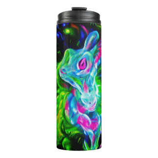 Psychedelic Rabbit Dragon in Neon Fantasy Thermal Tumbler