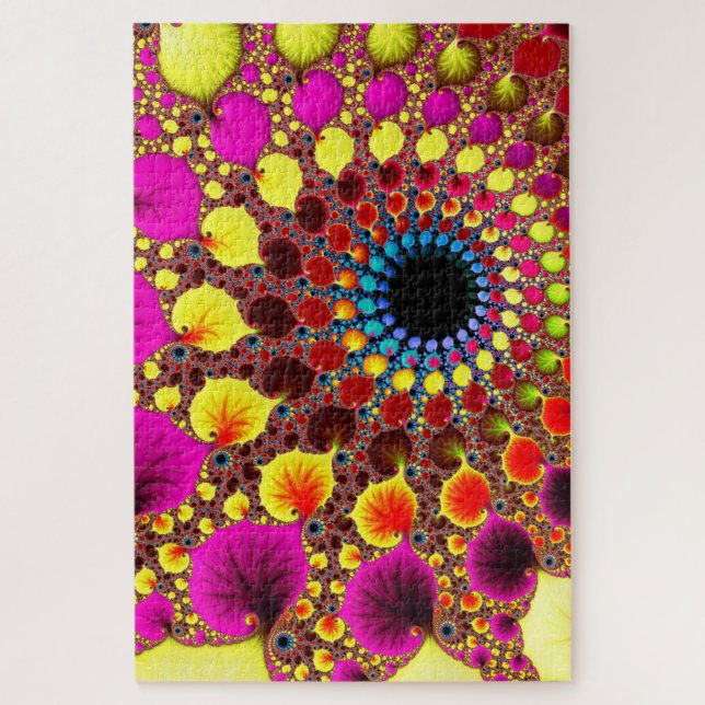 Psychedelic Rabbit Hole Fractal Abstract Art Jigsaw Puzzle (Vertical)